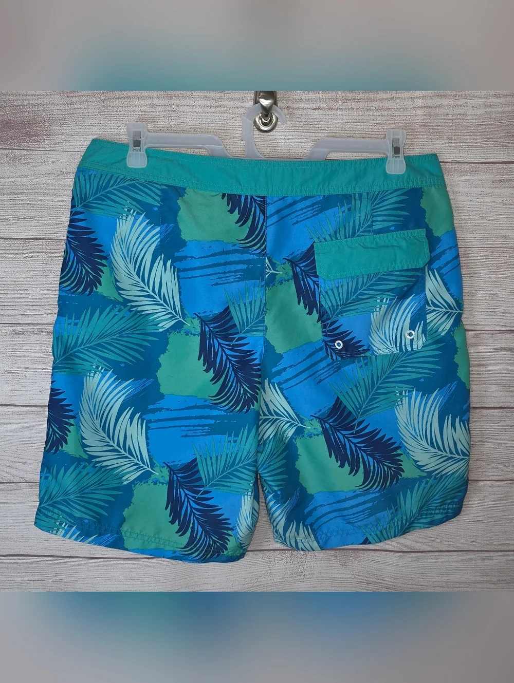 American Eagle Men's Teal & Blue Tropical Board Shorts Size Large